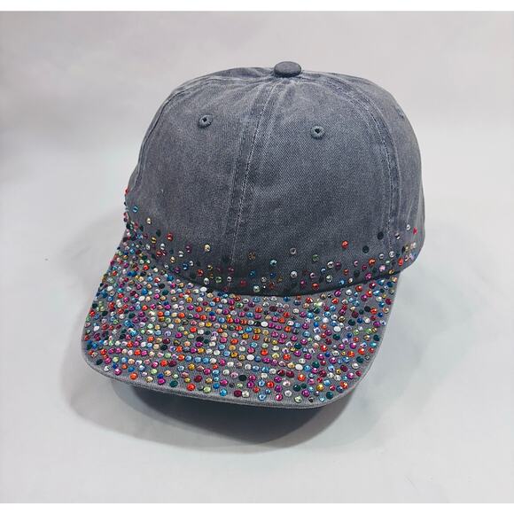 Colorful Rhinestone studded Ladies Bling Streetwear Activewear Baseball Cap Hat - Picture 7 of 8